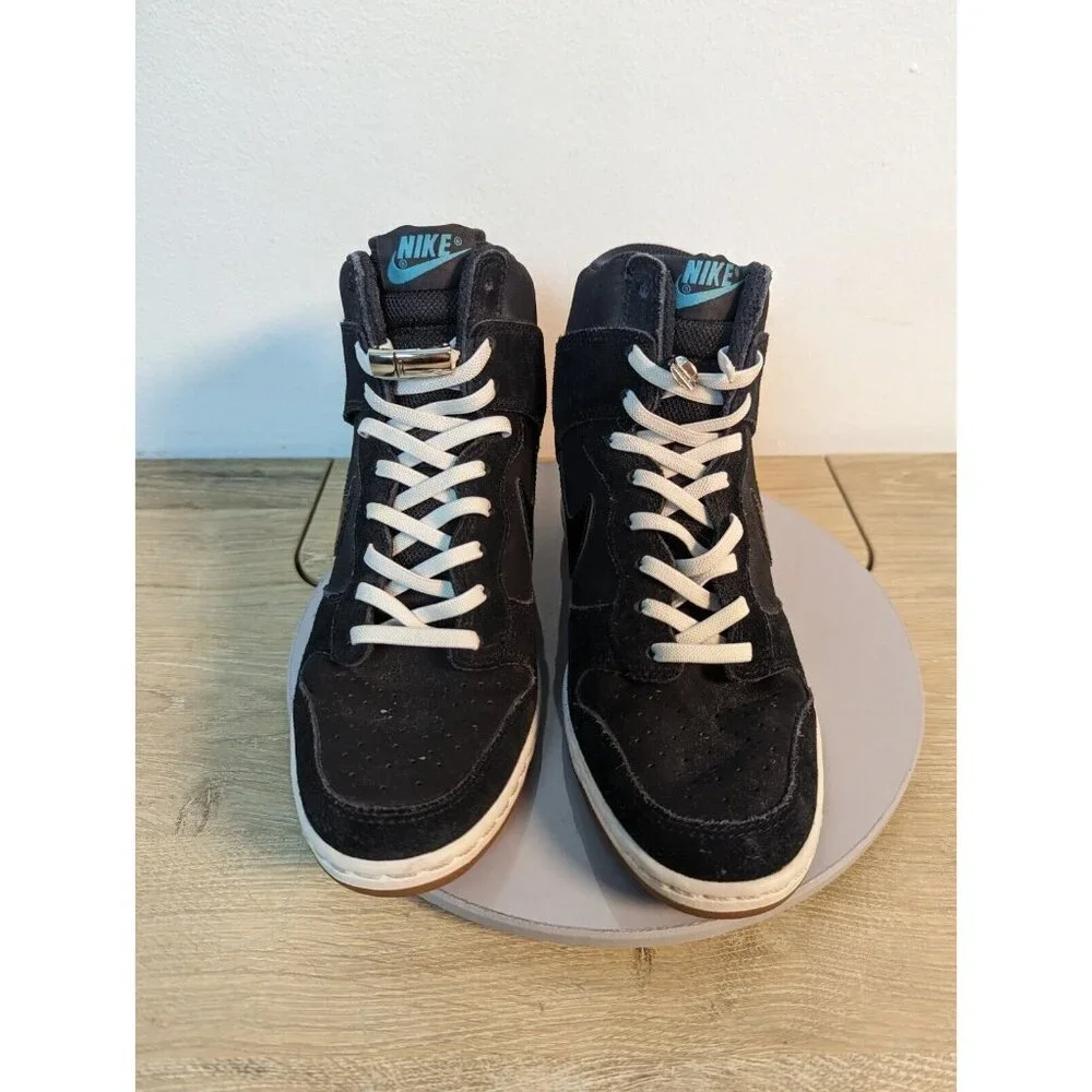 Nike Dunk Sky Hi Essential Hidden Wedge Heel 644877-400 Denim Blue Gum High 6.5 - Picture 3 of 11